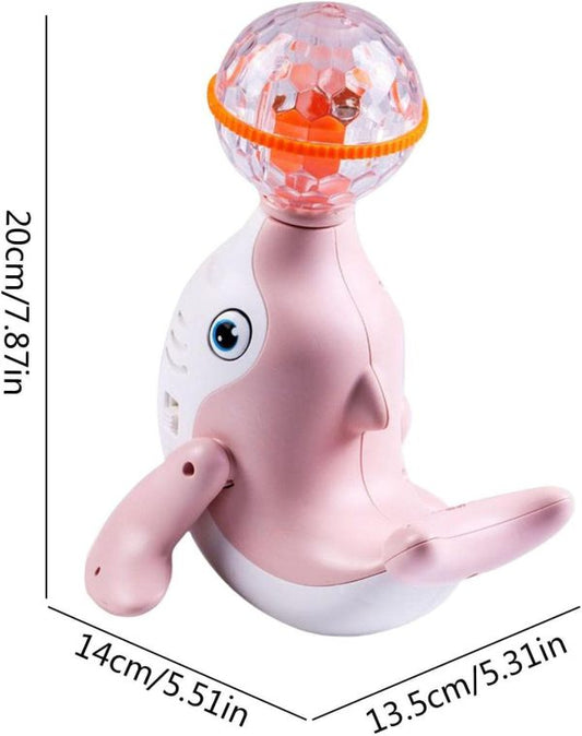 Dancing Dolphin With Light Ball On Head Toy For Babies (random Color).