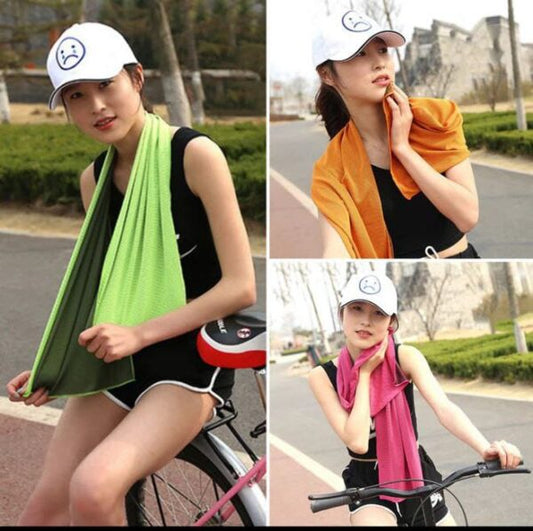 Cool Towel New Ice Cold Enduring Running Jogging Gym Instant Cooling Outdoor Sports Towel (random Color)