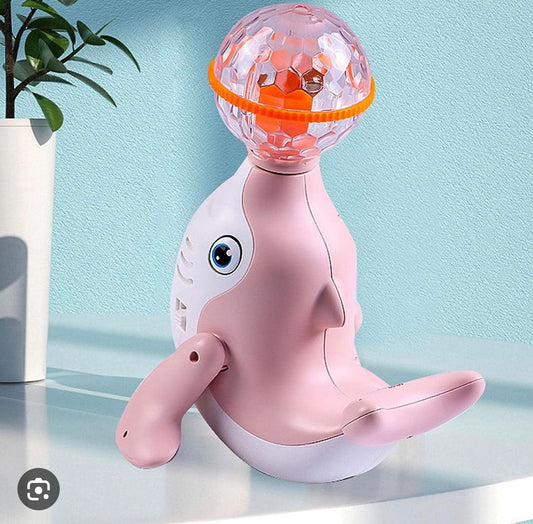 Dancing Dolphin With Light Ball On Head Toy For Babies (random Color).