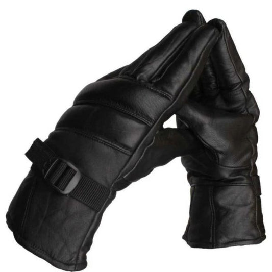 Winter Gloves Leather Gloves Black Leather Biker Gloves For Men Motorbike Winter Gloves