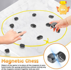 18pcs Magnetic Chess Game, Fun Table Top Magnet Game With String, Magnetic Stones Board Game Magnetic Chess Board Game Set Improve Log - TillShopMart