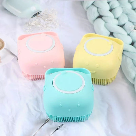 Soft Silicone Bath Brush With Hooks Baby Showers Cleaning Bath Brushes Mud Dirt Remover Massage Back Scrub Showers (random Color)